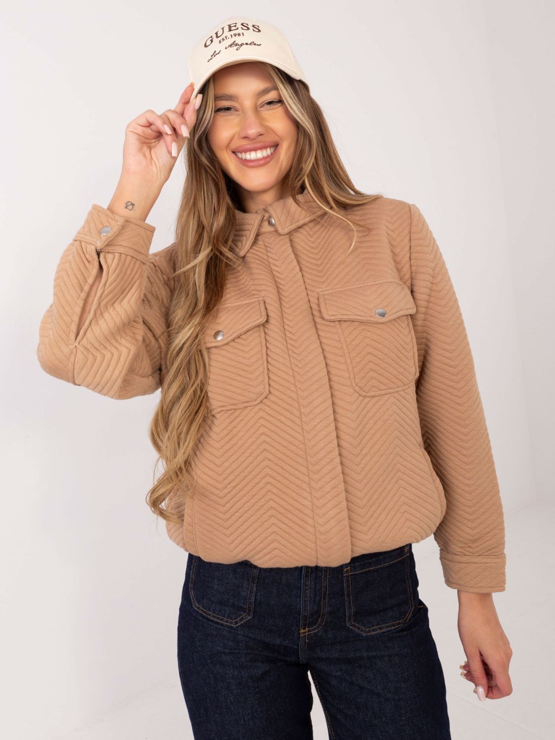Stylische Übergangsjacke in Camel-Farbe