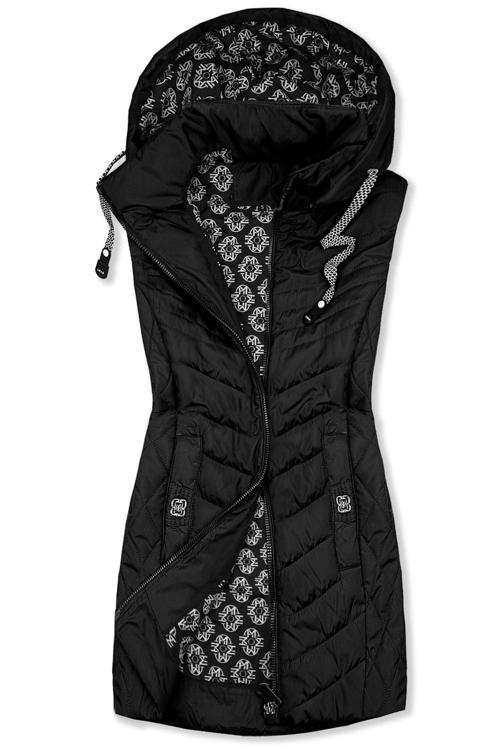 Weste mit Kapuze Schwarz