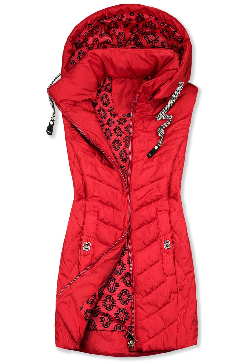 Weste mit Kapuze Rot