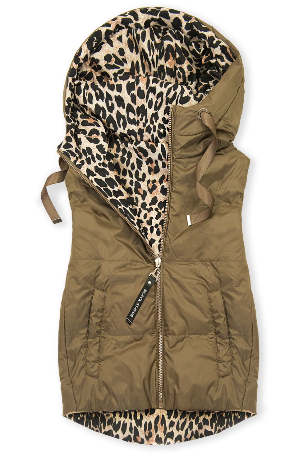 Wende-Weste mit Leopardenmuster, Braun