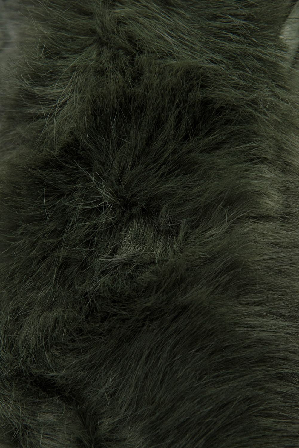 Winterjacke mit Fell, halbglänzend, Grün