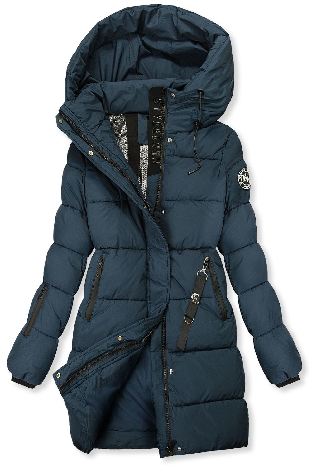 Damen-Winterjacke mit Kapuze, Dunkelblau