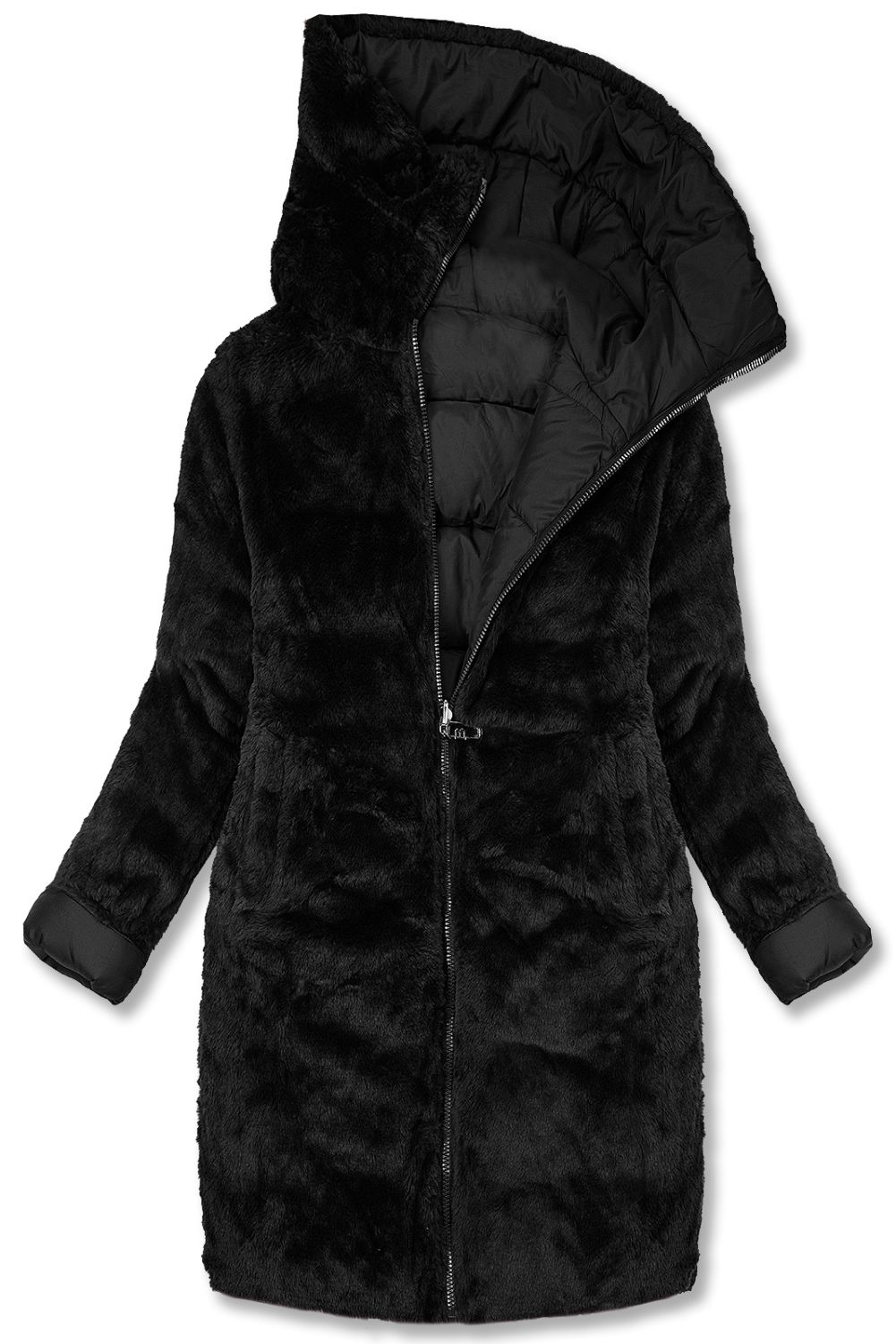 Damen Winterjacke zum Wenden Schwarz
