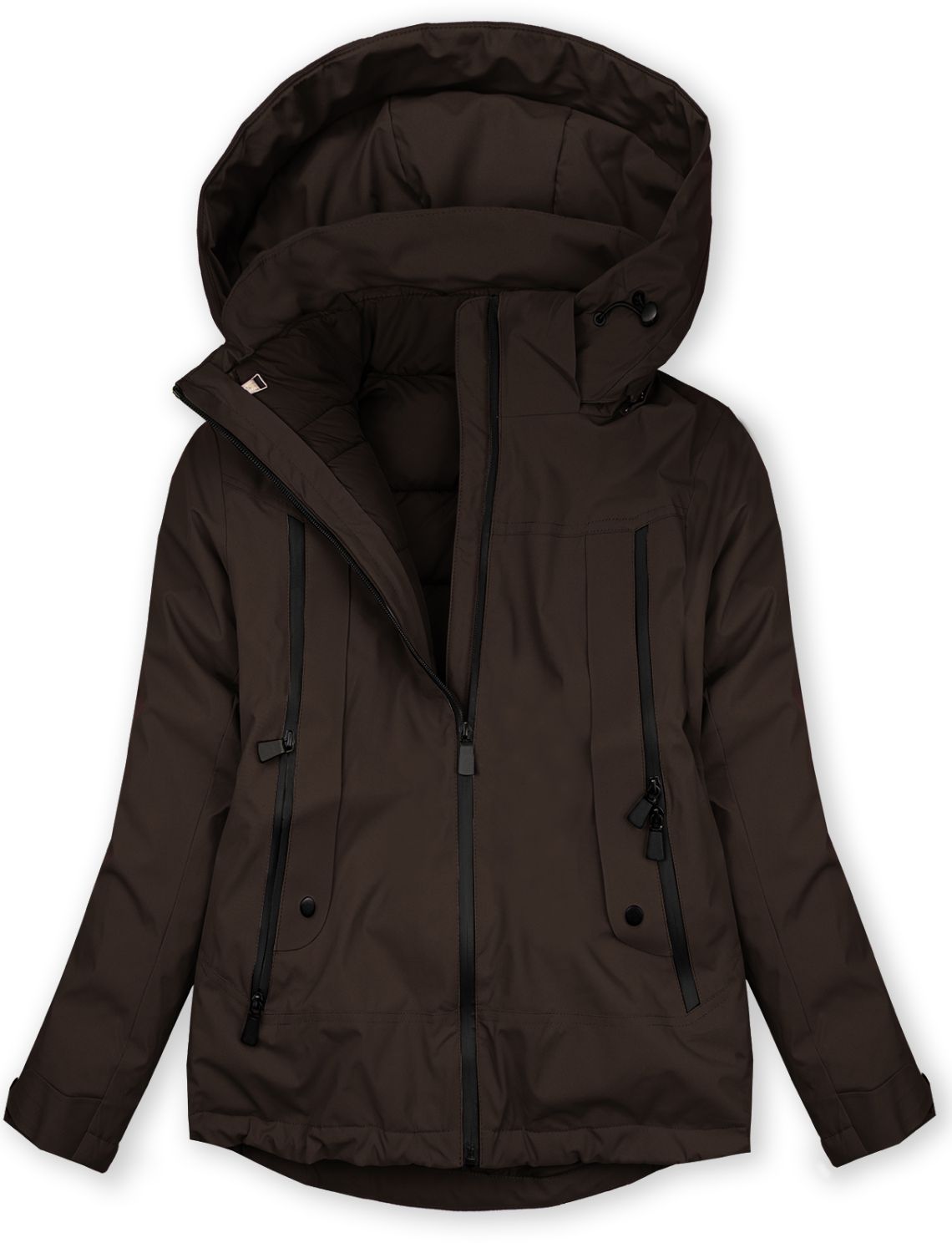 Multifunktions-Damenjacke 3-in-1 Dunkelbraun