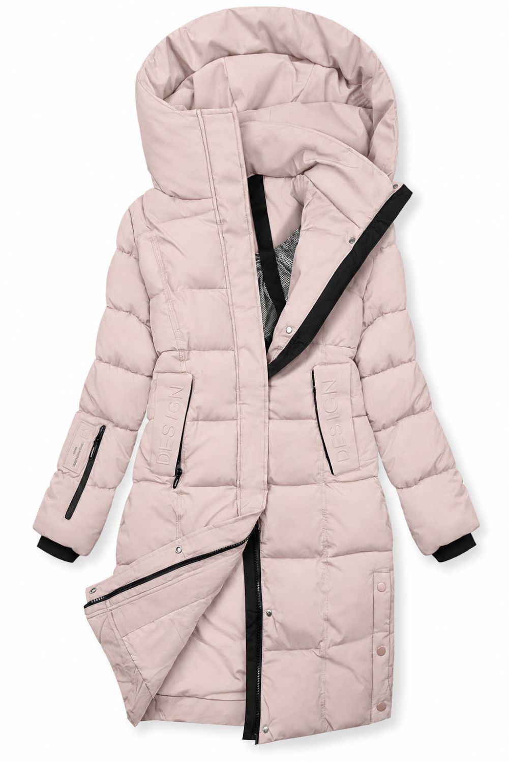 Damen-Winterjacke mit Kapuze DESIGN Rosa