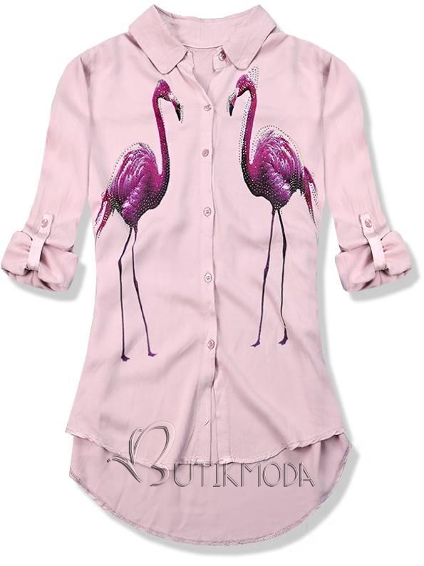 Hemd mit Flamingo puder
