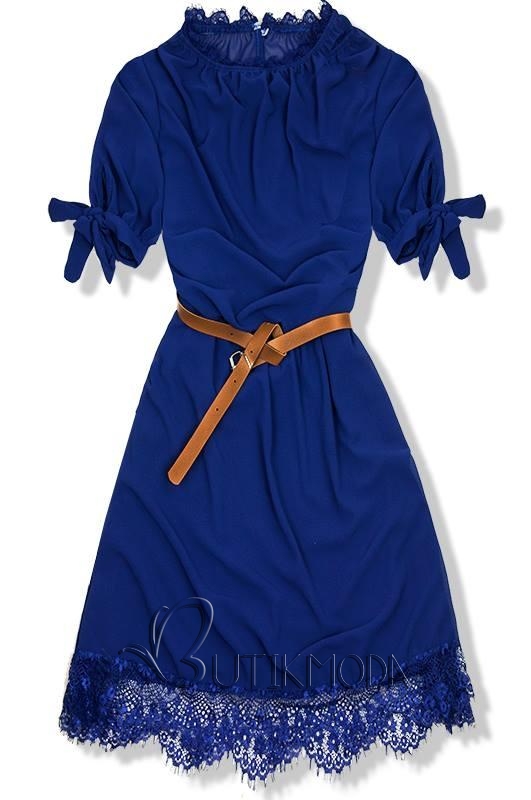 Kleid mit Gürtel blau
