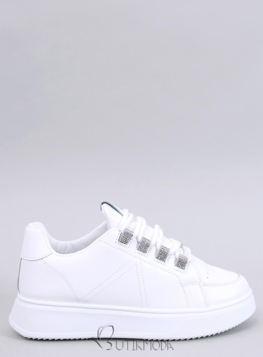 Damen-Sneaker mit Zirkonen Weiß
