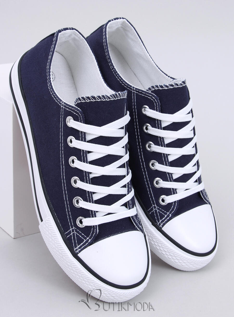 Klassische niedrige Canvas-Sneaker Navy