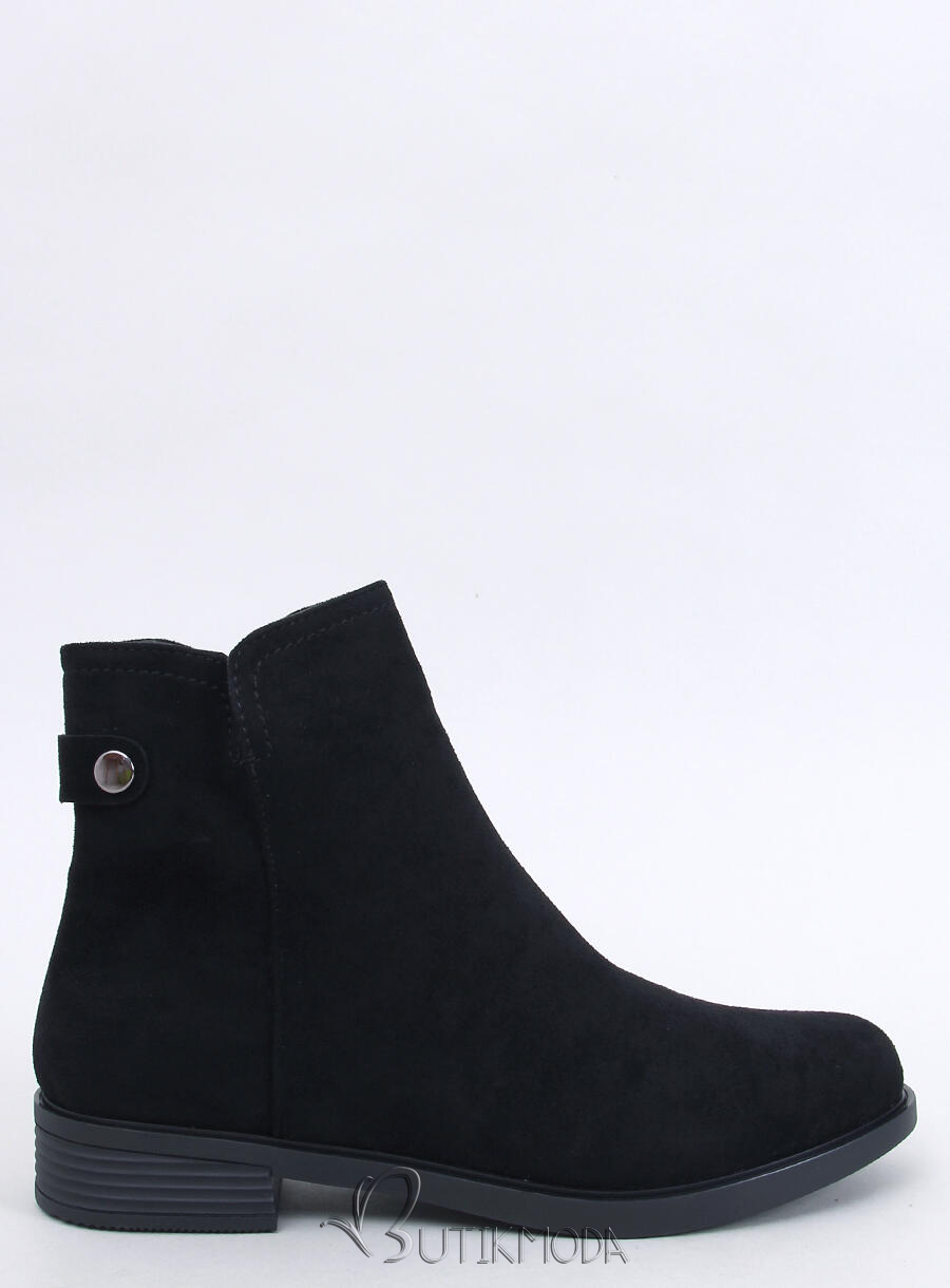 Schwarze Damen-Stiefeletten aus Wildleder