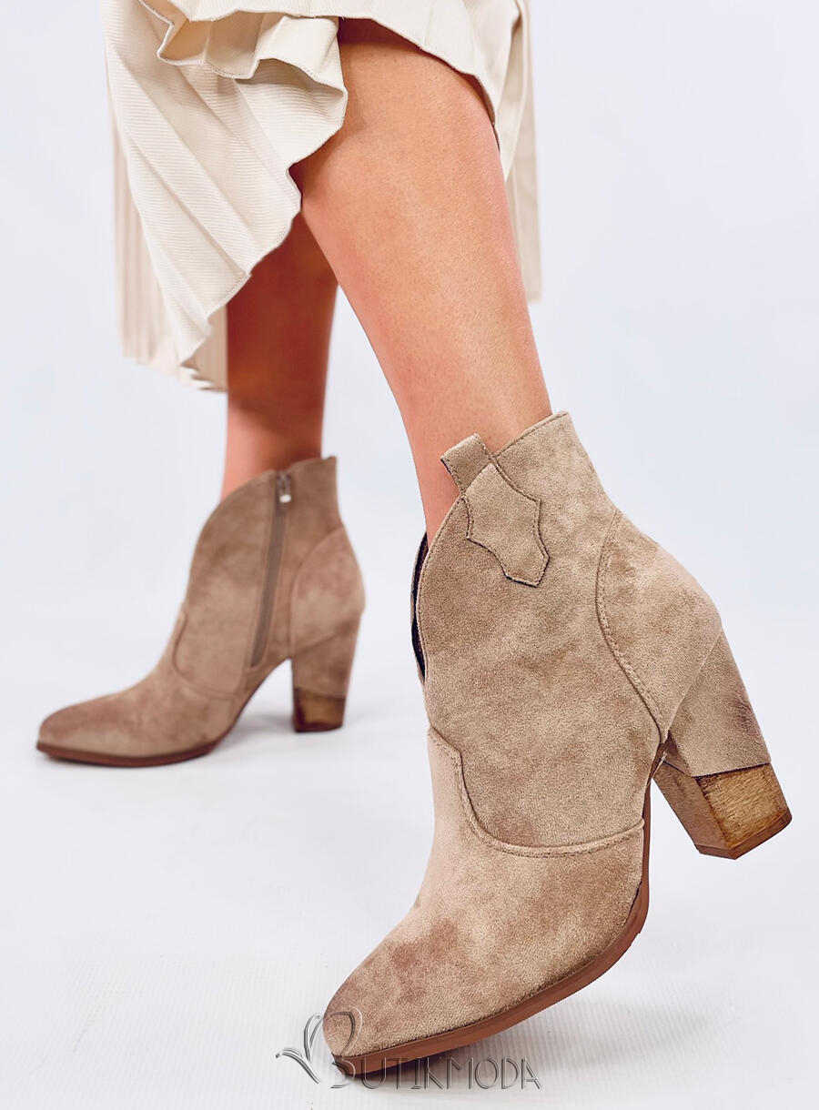 Beige Stiefeletten im Cowboy-Stil