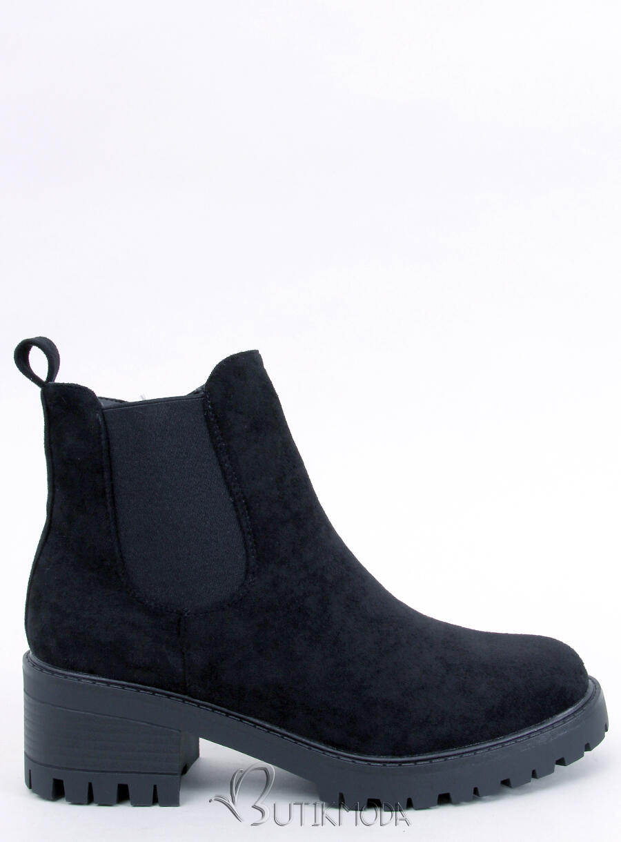 Chelsea Boots mit Absatz Schwarz