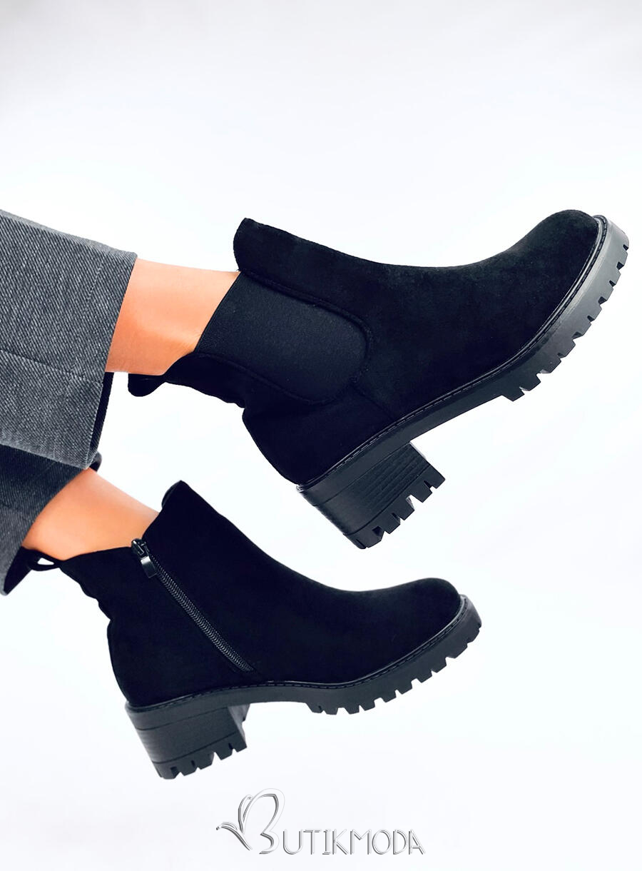 Chelsea Boots mit Absatz Schwarz