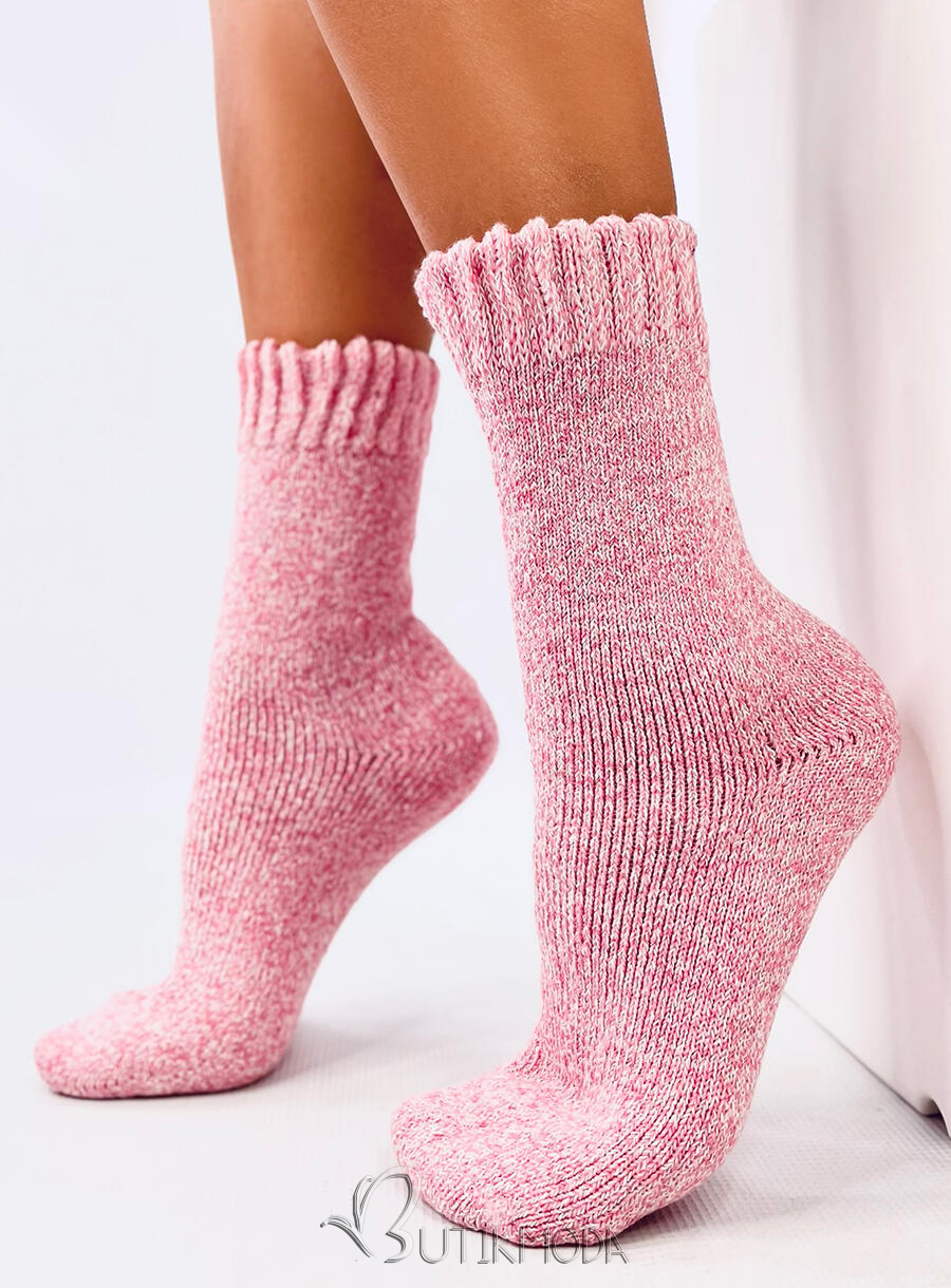 Wintersocken aus Wolle Rosa