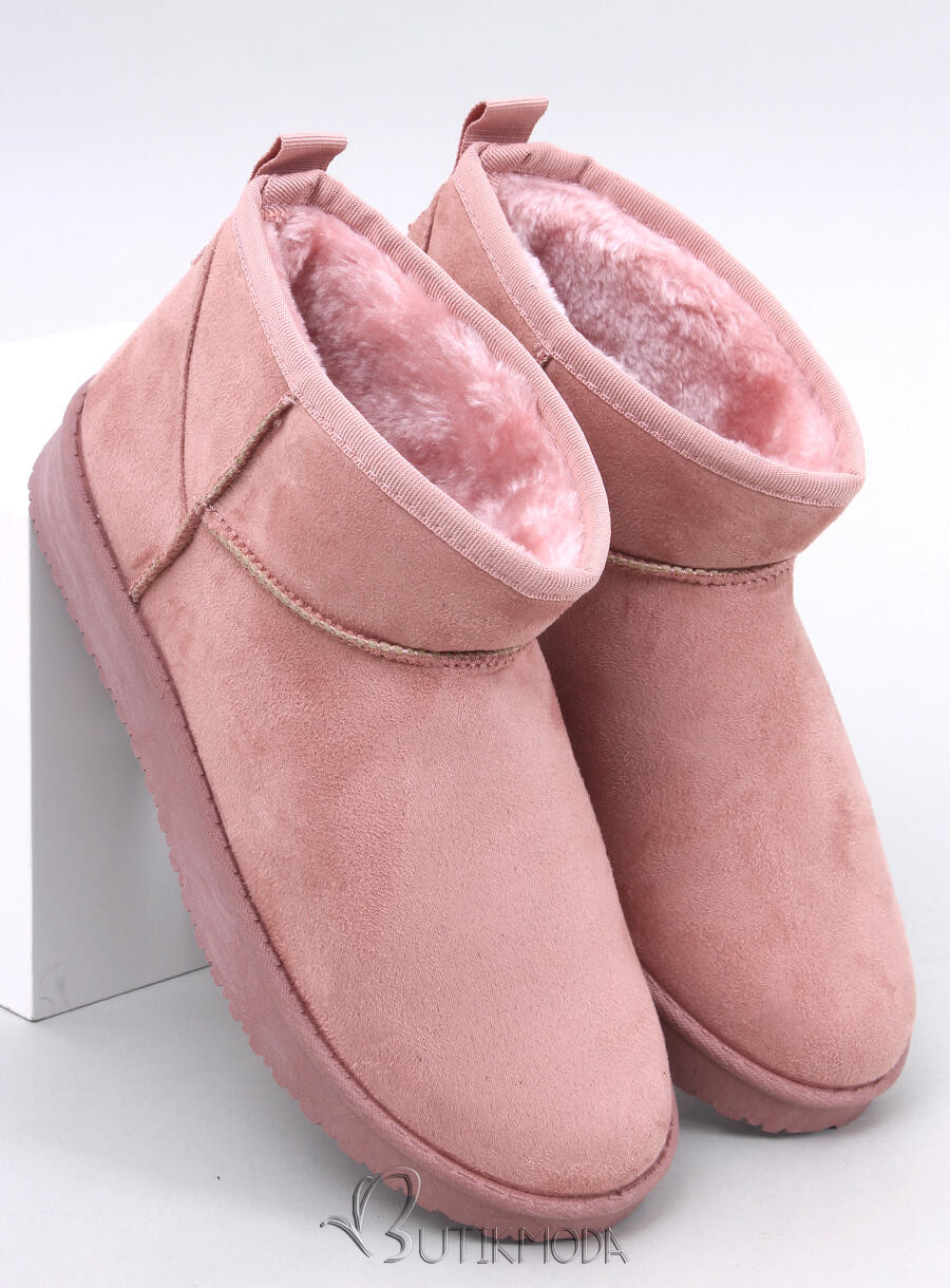 Niedrige Damen-Schneestiefel Rosa