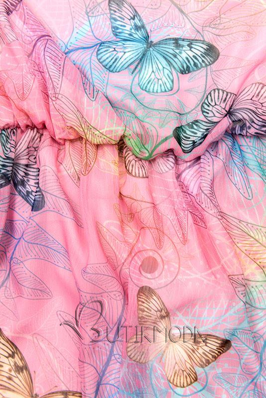 Kleid mit Schmetterlingsmotiv rosa