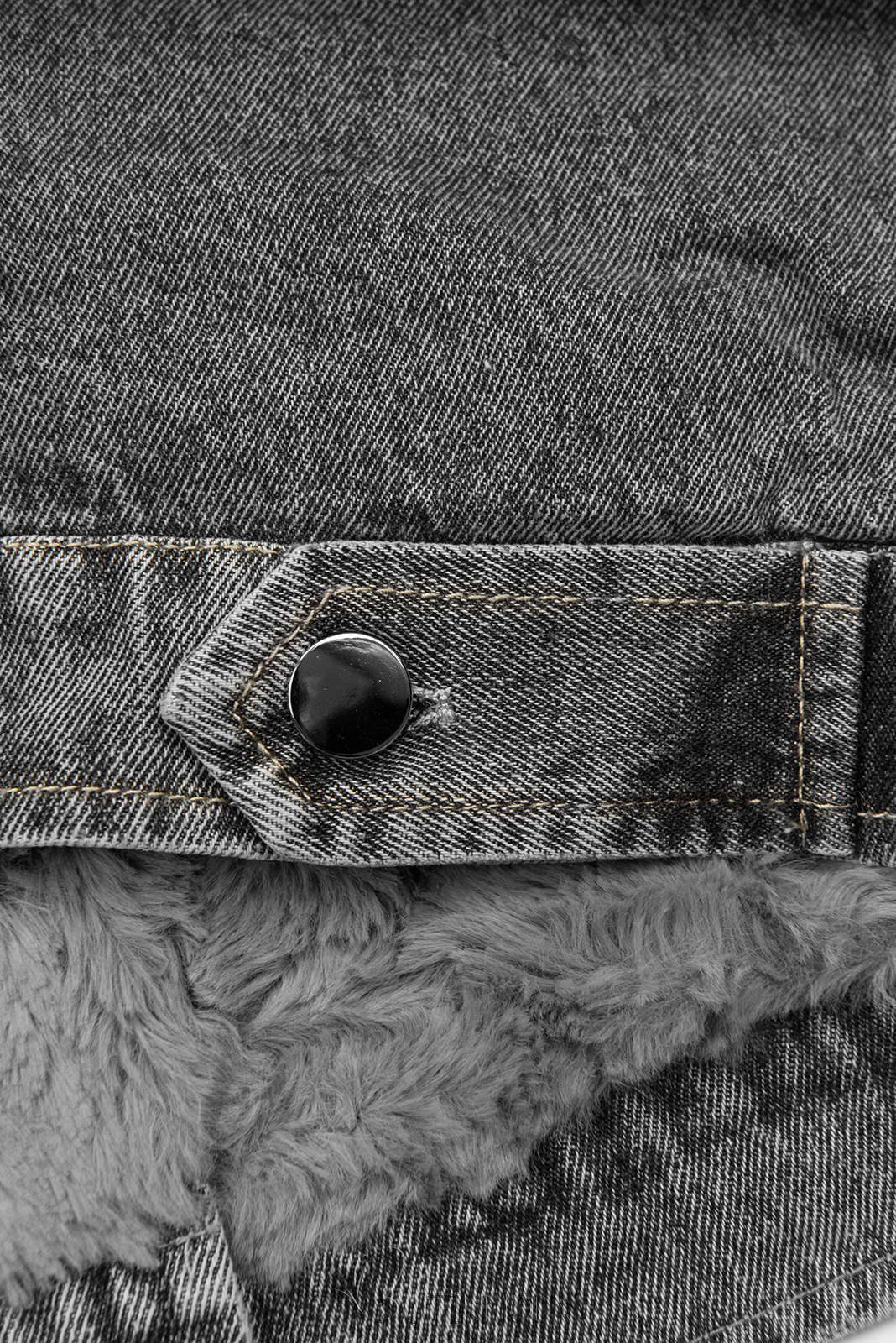 Jeansjacke mit kuscheligem Fellimitat grau/grau