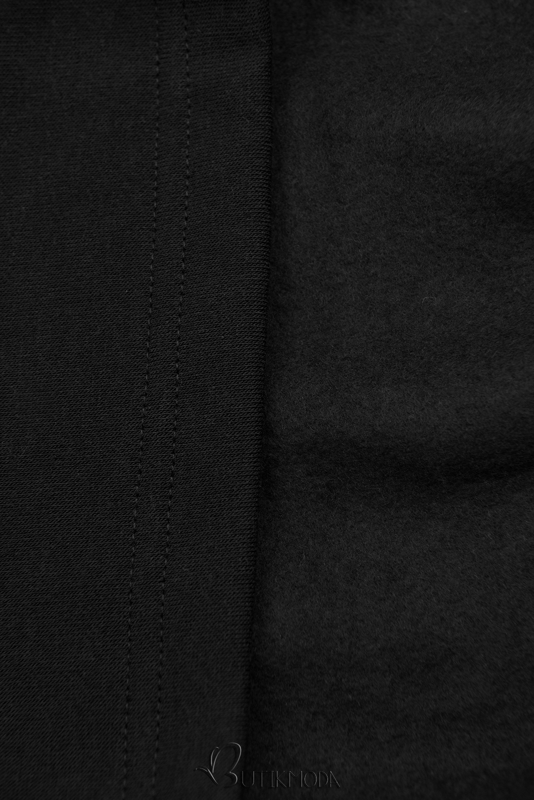 Sweatshirt/Sweatkleid mit Kapuze und Rippbündchen schwarz