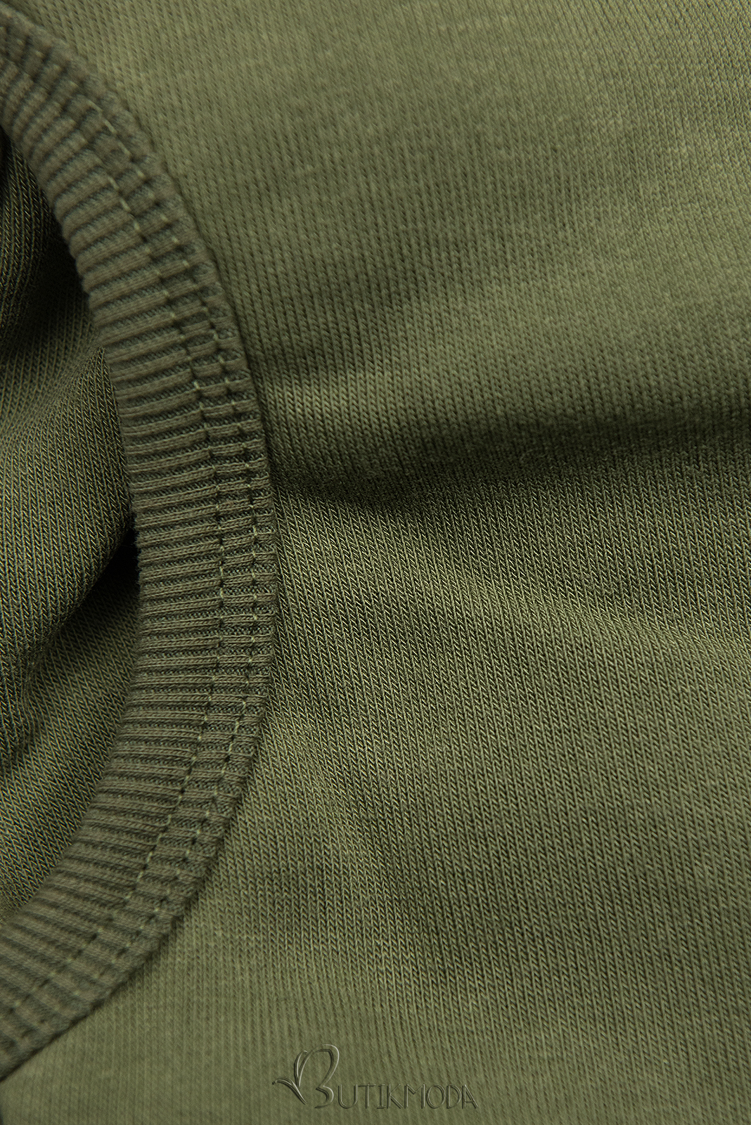 Sweatshirt/Sweatkleid mit Kapuze und Rippbündchen khaki