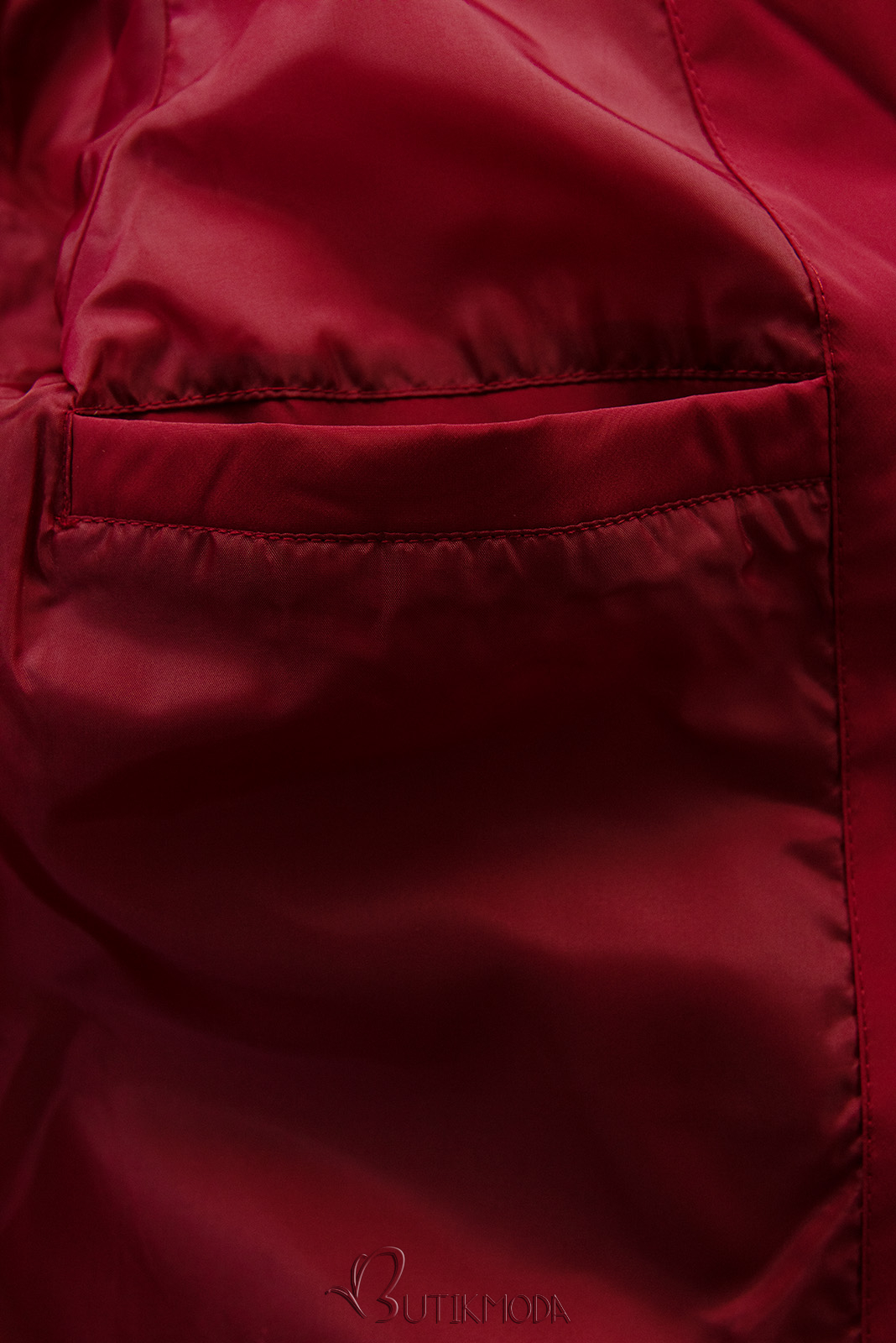 Jacke mit abnehmbarem Fellimitat-Kragen Rot