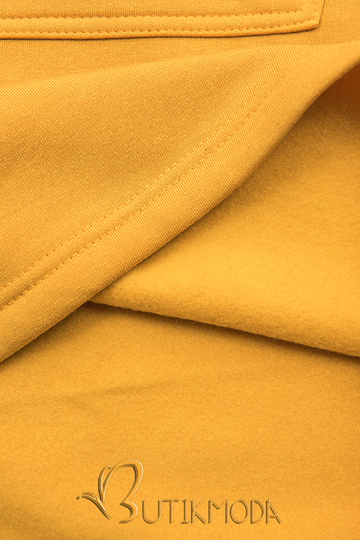 Verlängerte Sweatshirt/Sweatkleid mit Kapuze gelb