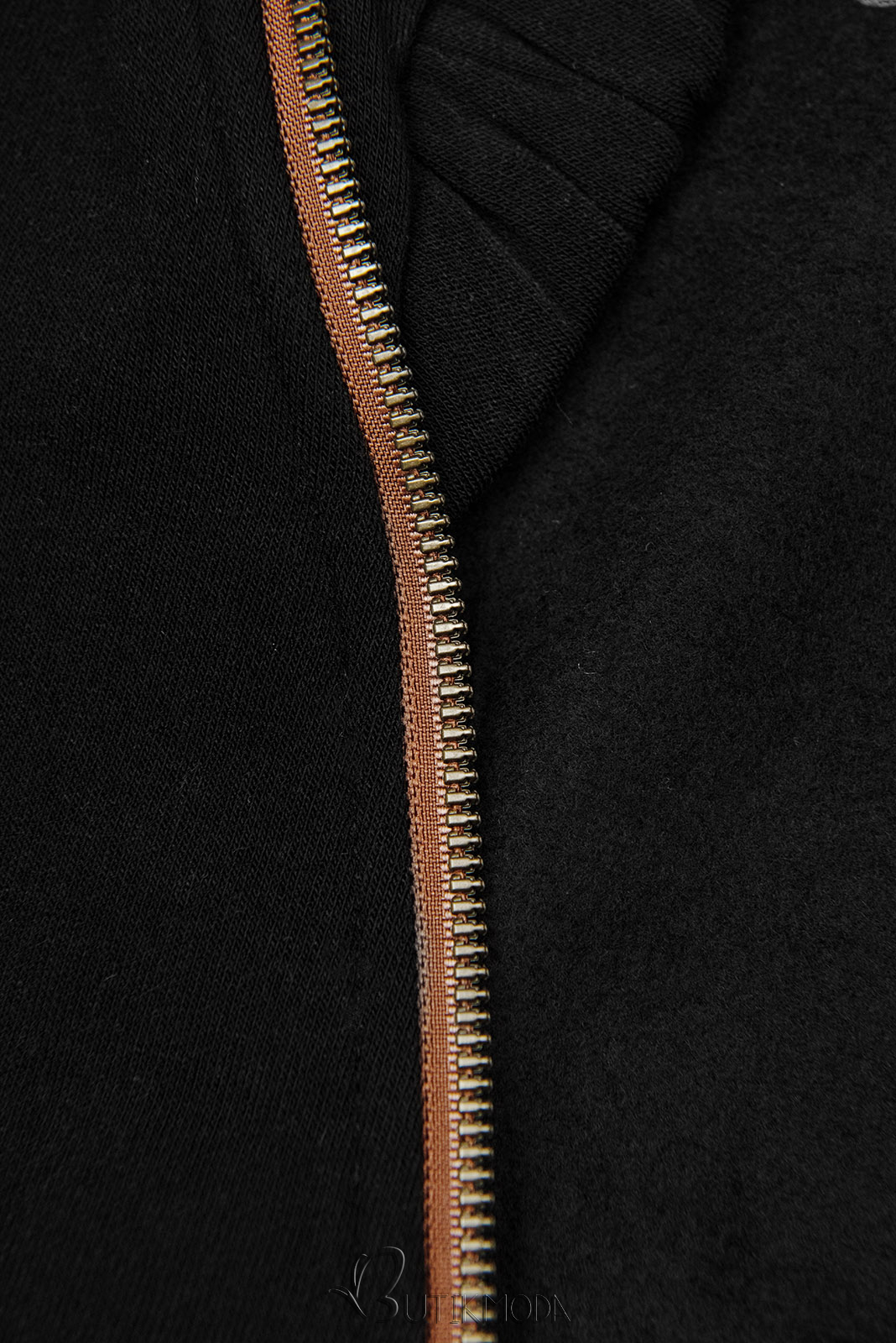 Sweatjacke mit asymmetrischem Reißverschluss schwarz
