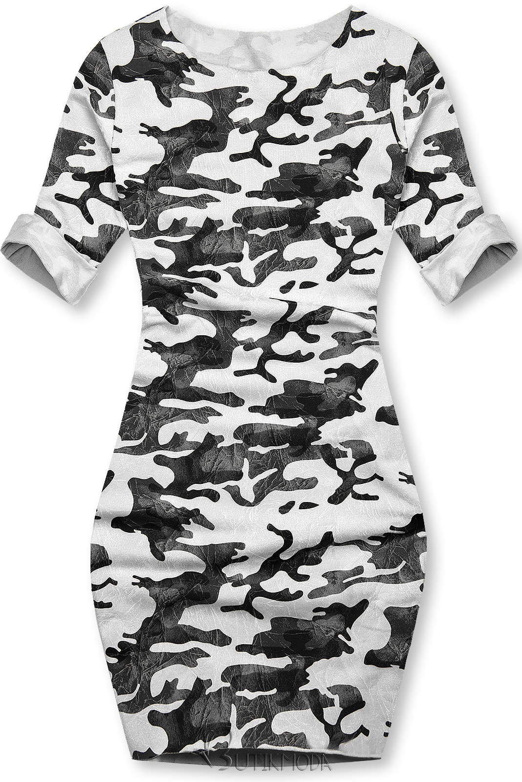 Lässiges Army Kleid weiß