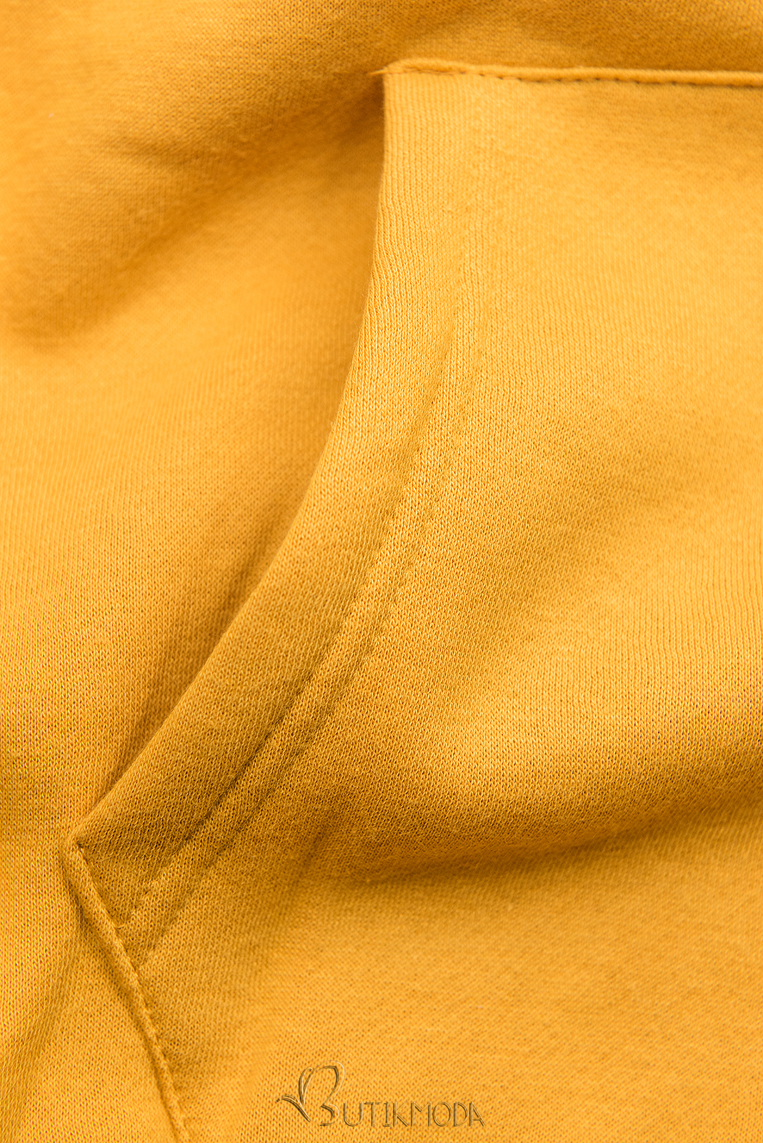 Sweatshirt mit Kapuze in Velour-Optik gelb