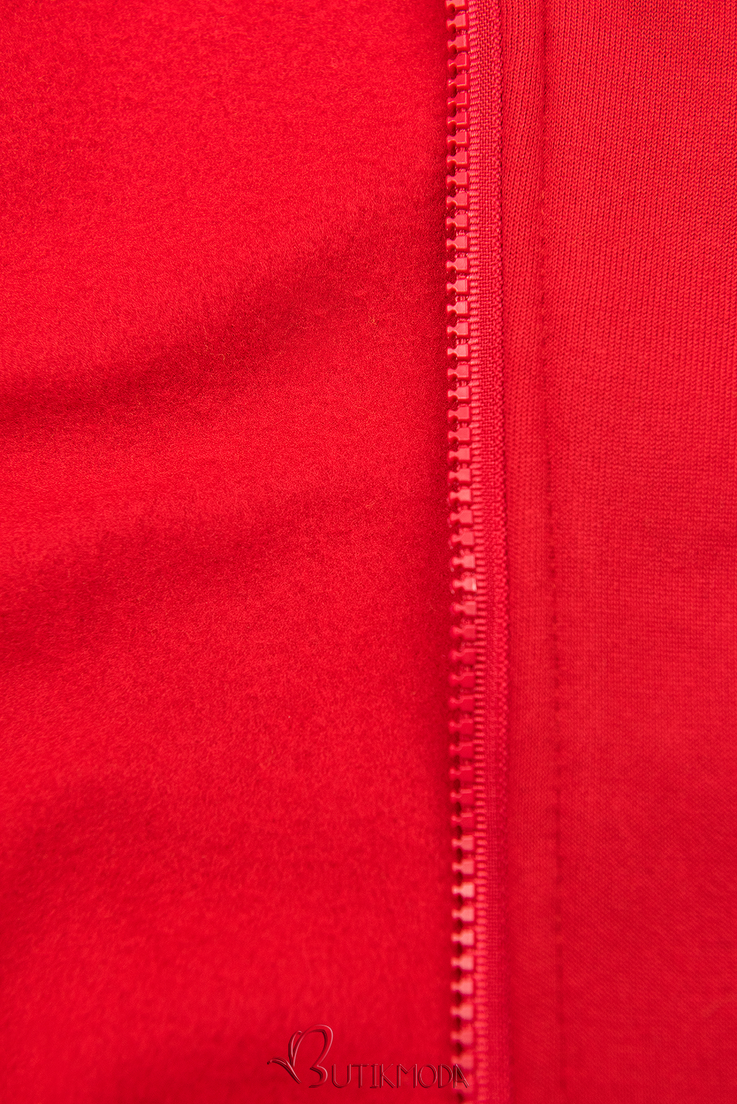 Sweatshirtjacke mit Stehkragen rot