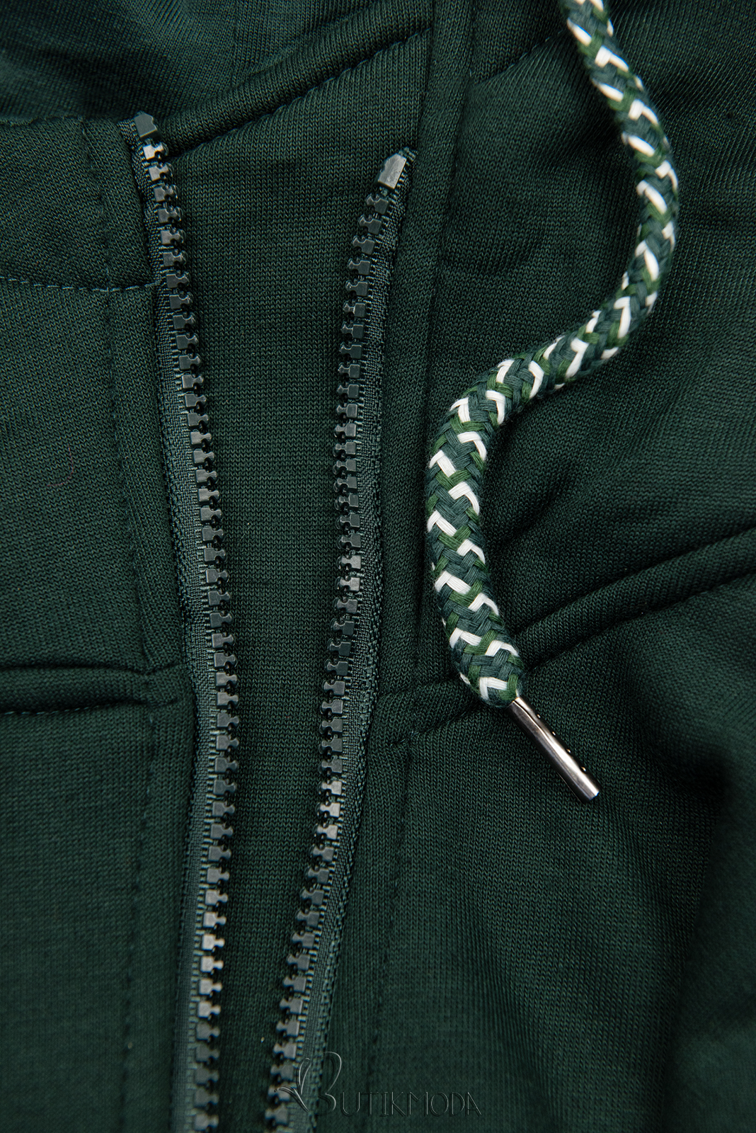Kapuzensweatjacke in langer Form smaragdgrün