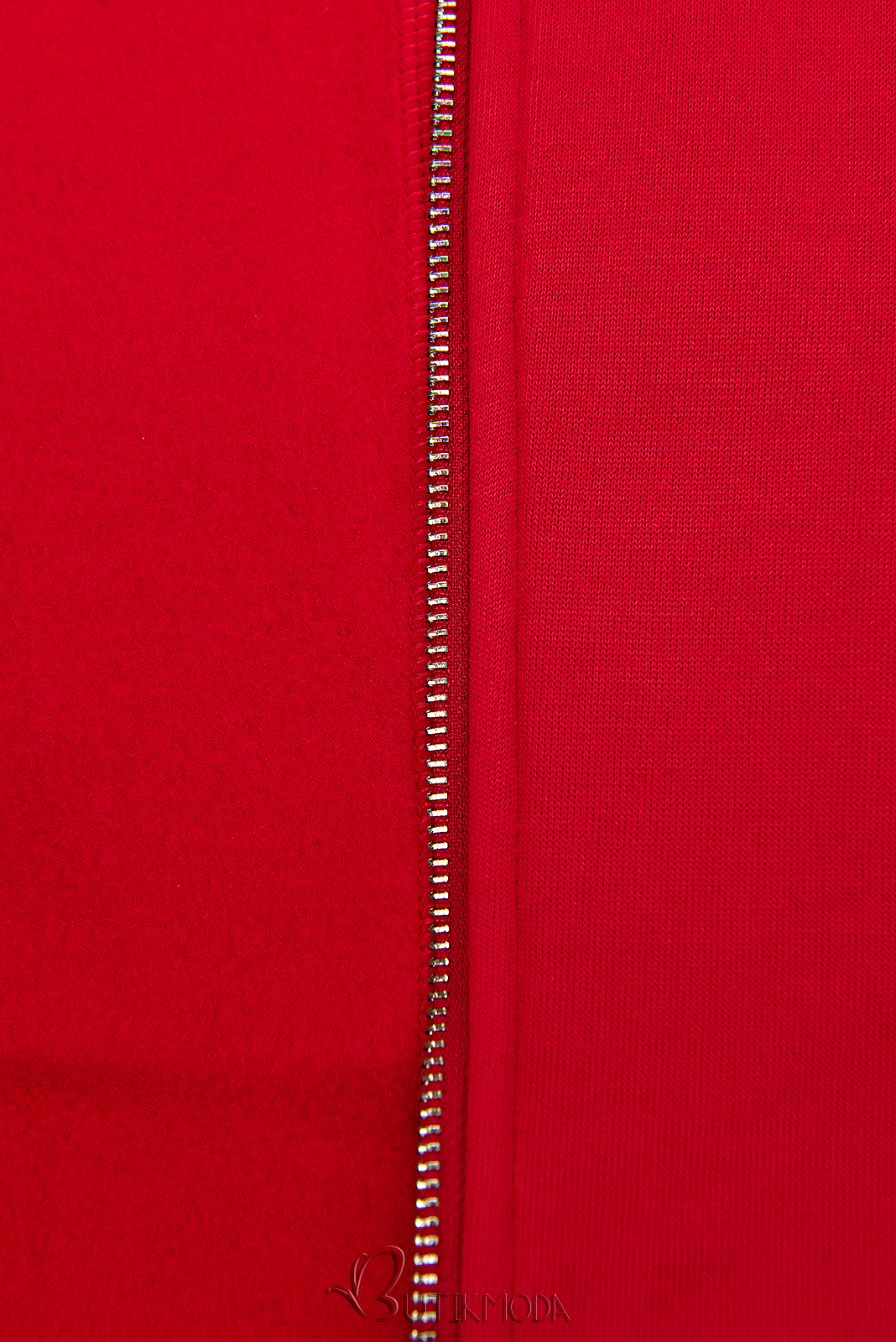Sweatmantel in langer Form mit Kapuze rot