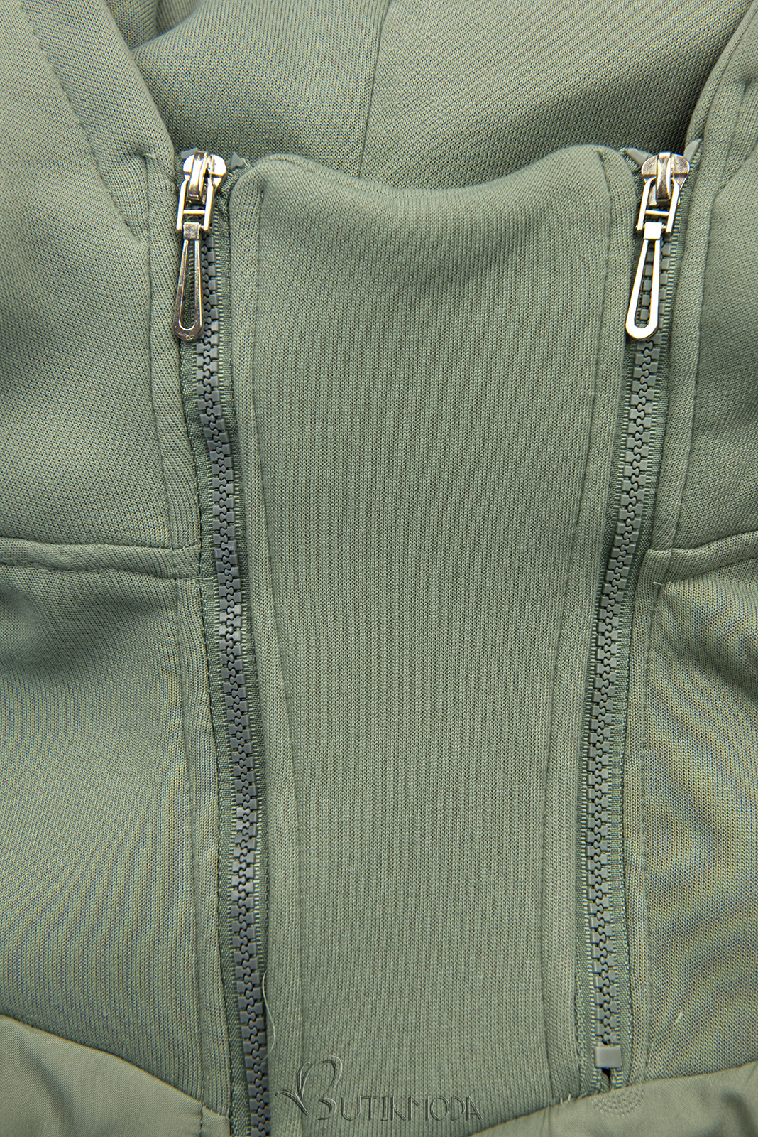 Sweatjacke mit strukturiertem Material Hellgrün