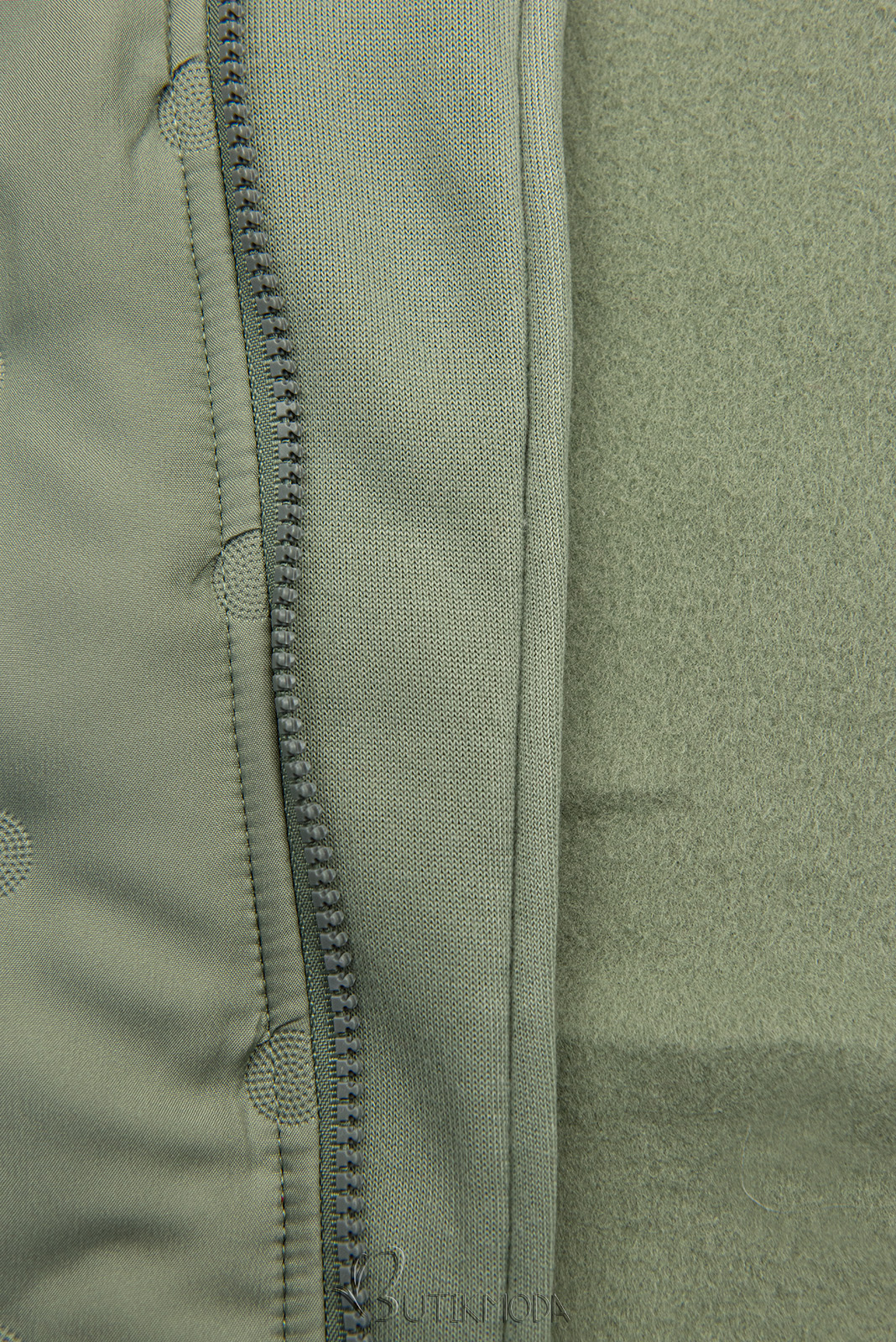 Sweatjacke mit strukturiertem Material Hellgrün