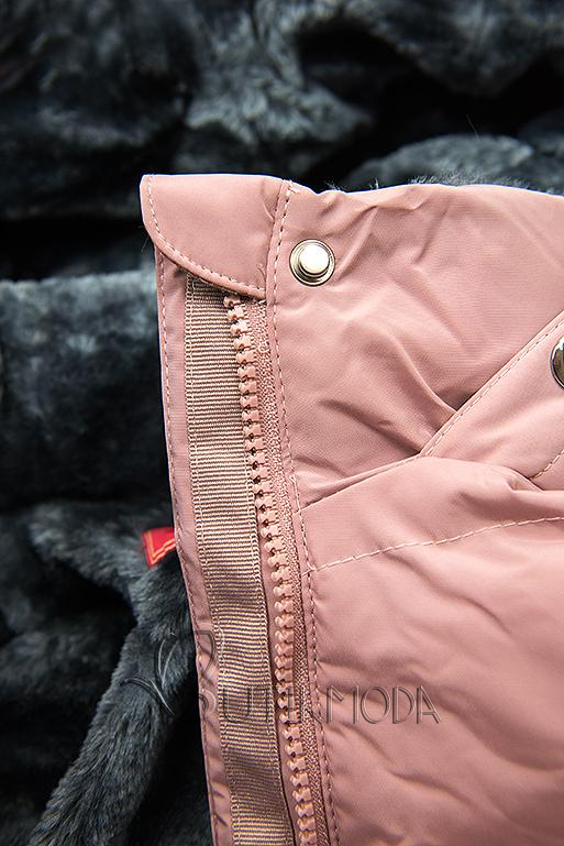 Winterjacke mit kuscheliger Teddy Fleece rosa
