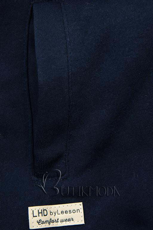 Erweitertes Sweatshirt mit Blumenmuster dunkelblau