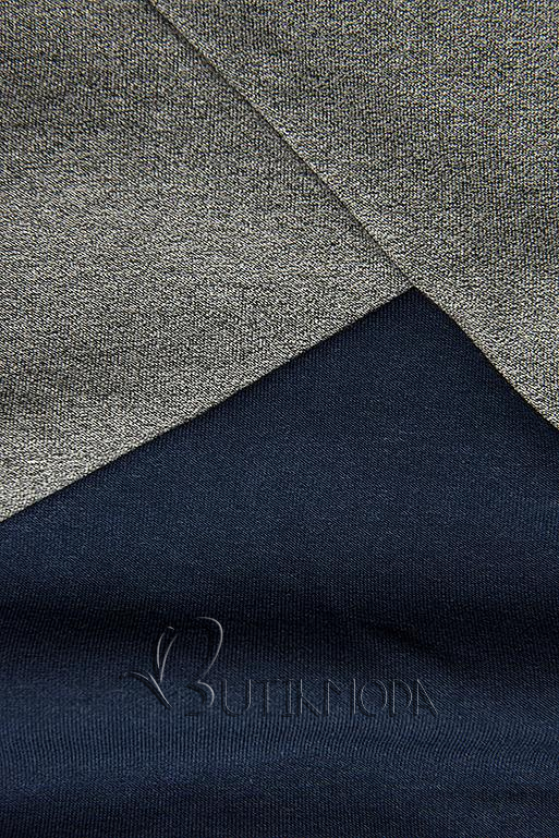 Verlängerte Sweatshirt mit Kapuze blau/grau/schwarz