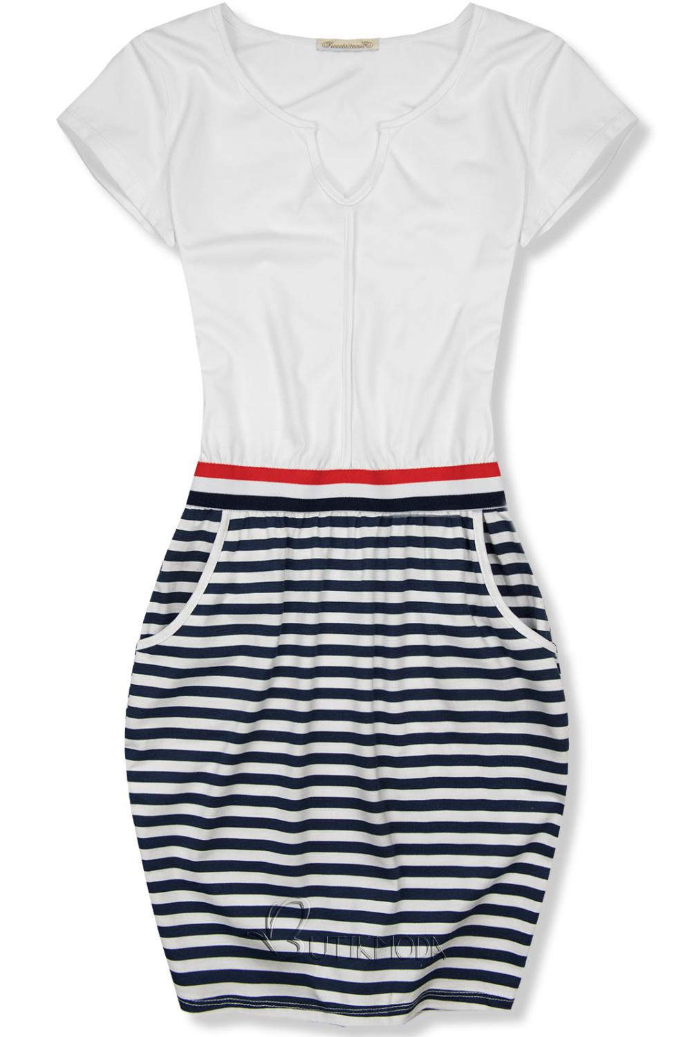 Marine Kleid weiß/blau II.