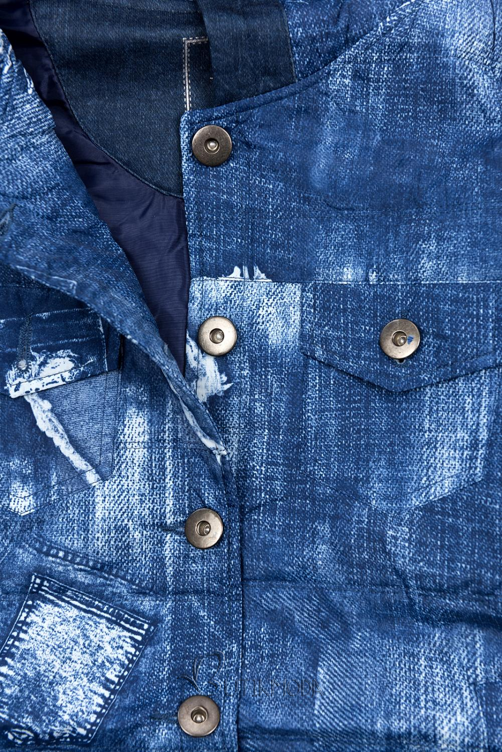 Sweatjacke in Used-Waschung dunkelblau