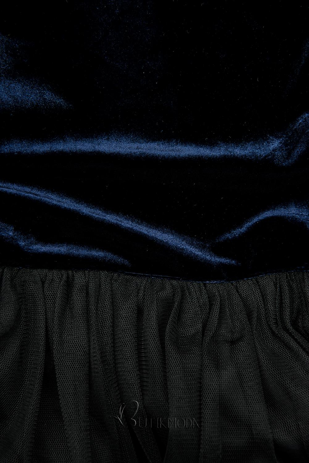 Kleid mit Tüllrock dunkelblau