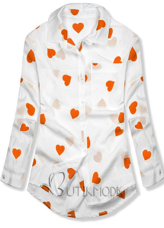Hemd mit Herzprint orange