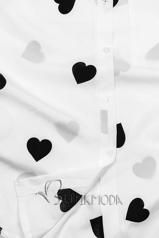 Hemd mit Herzprint schwarz/weiß