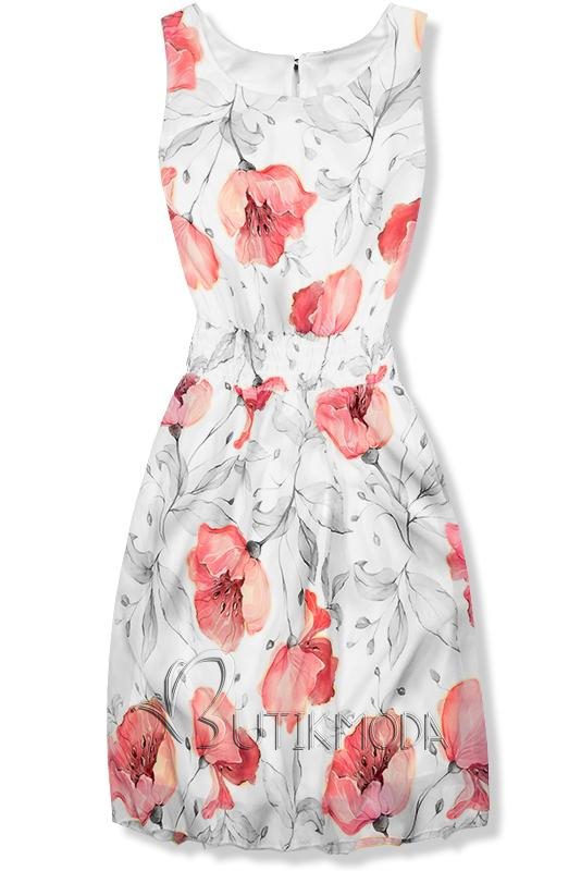 Kleid mit Blumenprint weiß