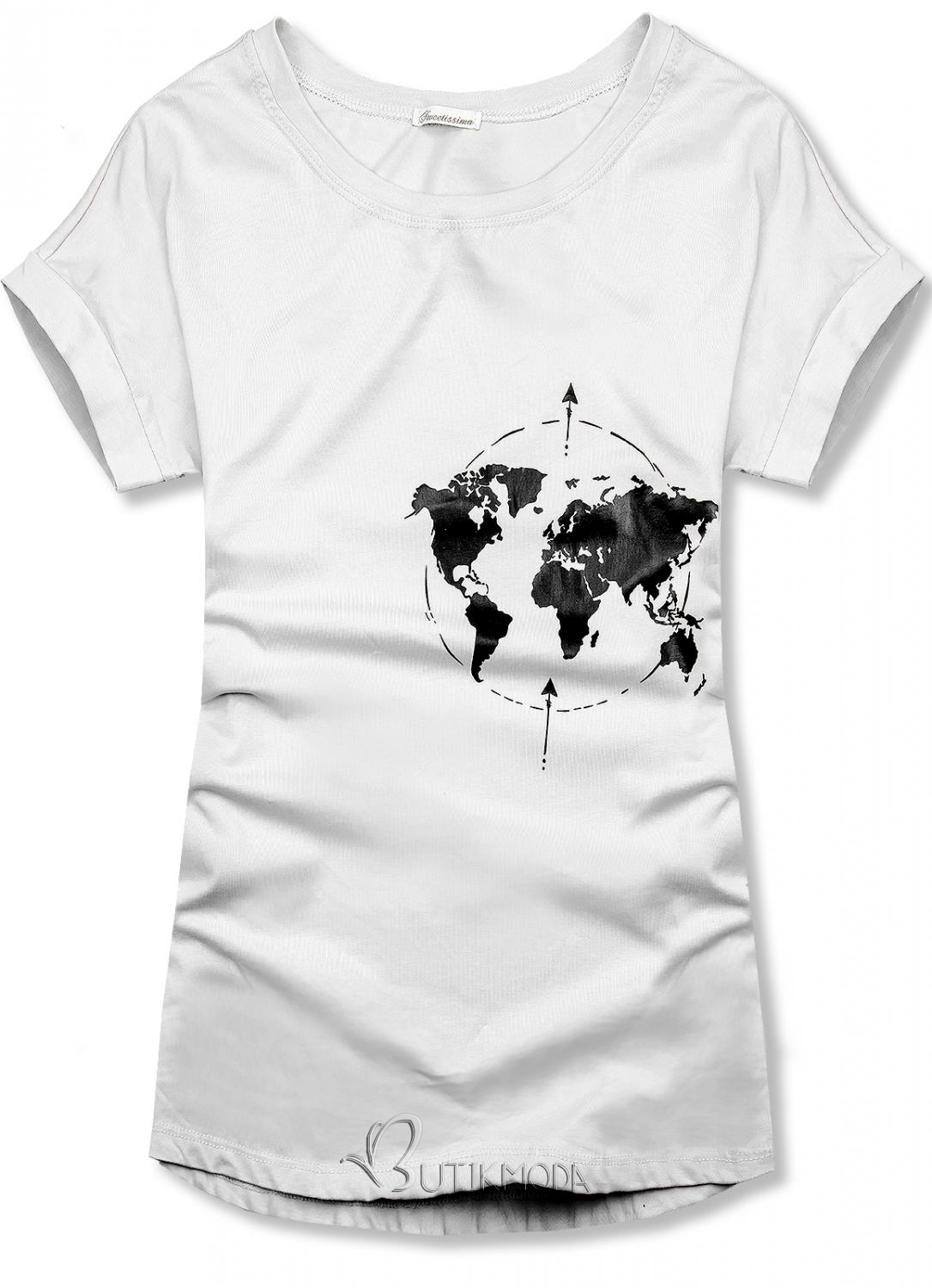 Weißes T-Shirt WORLD