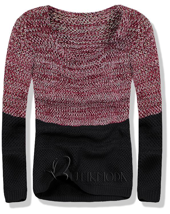 Pullover schwarz/rot 6591