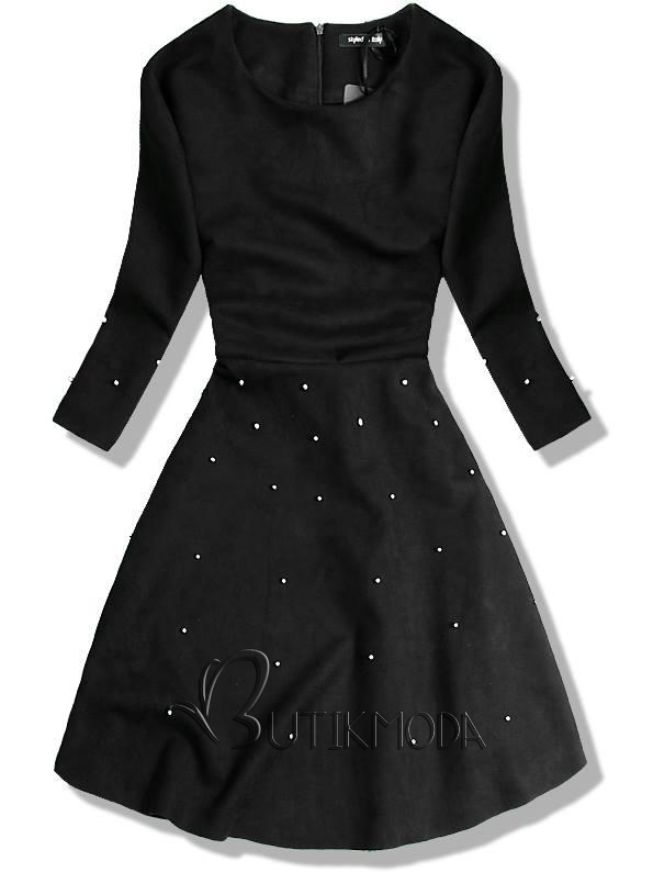Kleid aus Velourslederimitat schwarz