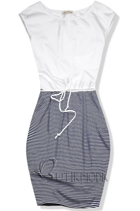 Marine Kleid weiß/blau