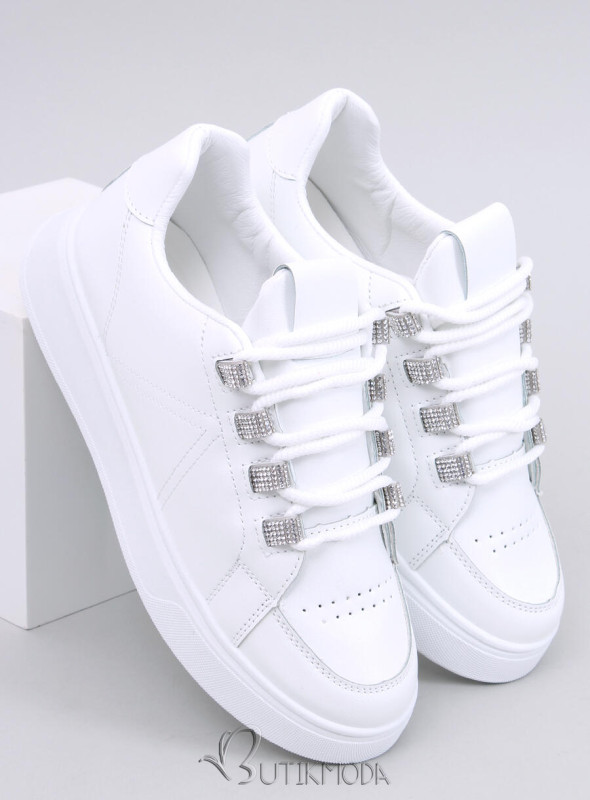 Damen-Sneaker mit Zirkonen Weiß
