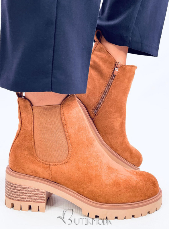 Chelsea Boots mit Absatz Braun