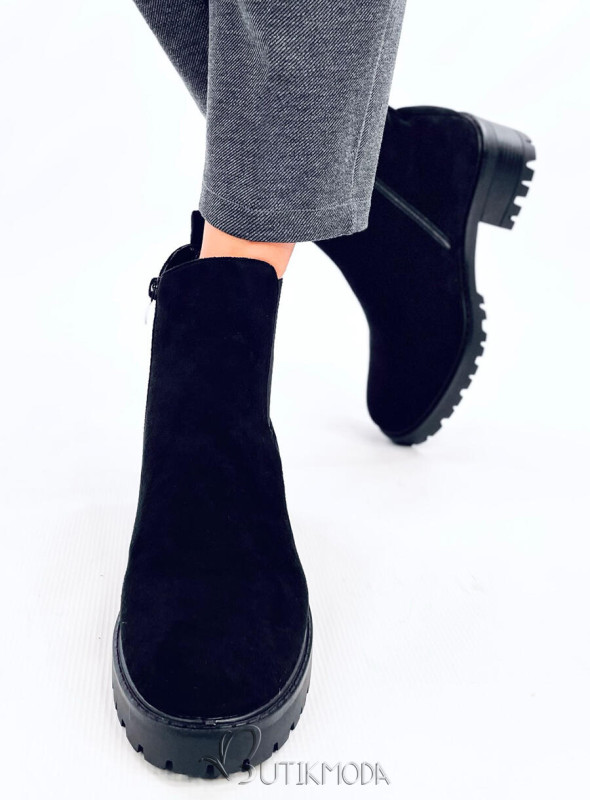 Chelsea Boots mit Absatz Schwarz