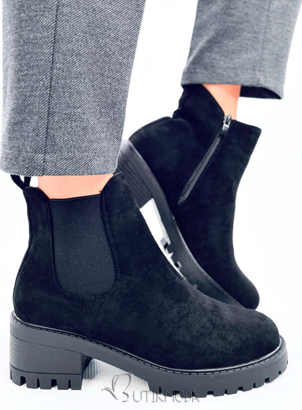 Chelsea Boots mit Absatz Schwarz